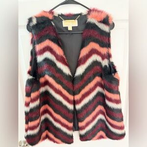 NWOT Michael Kors stunning faux fur vest, L